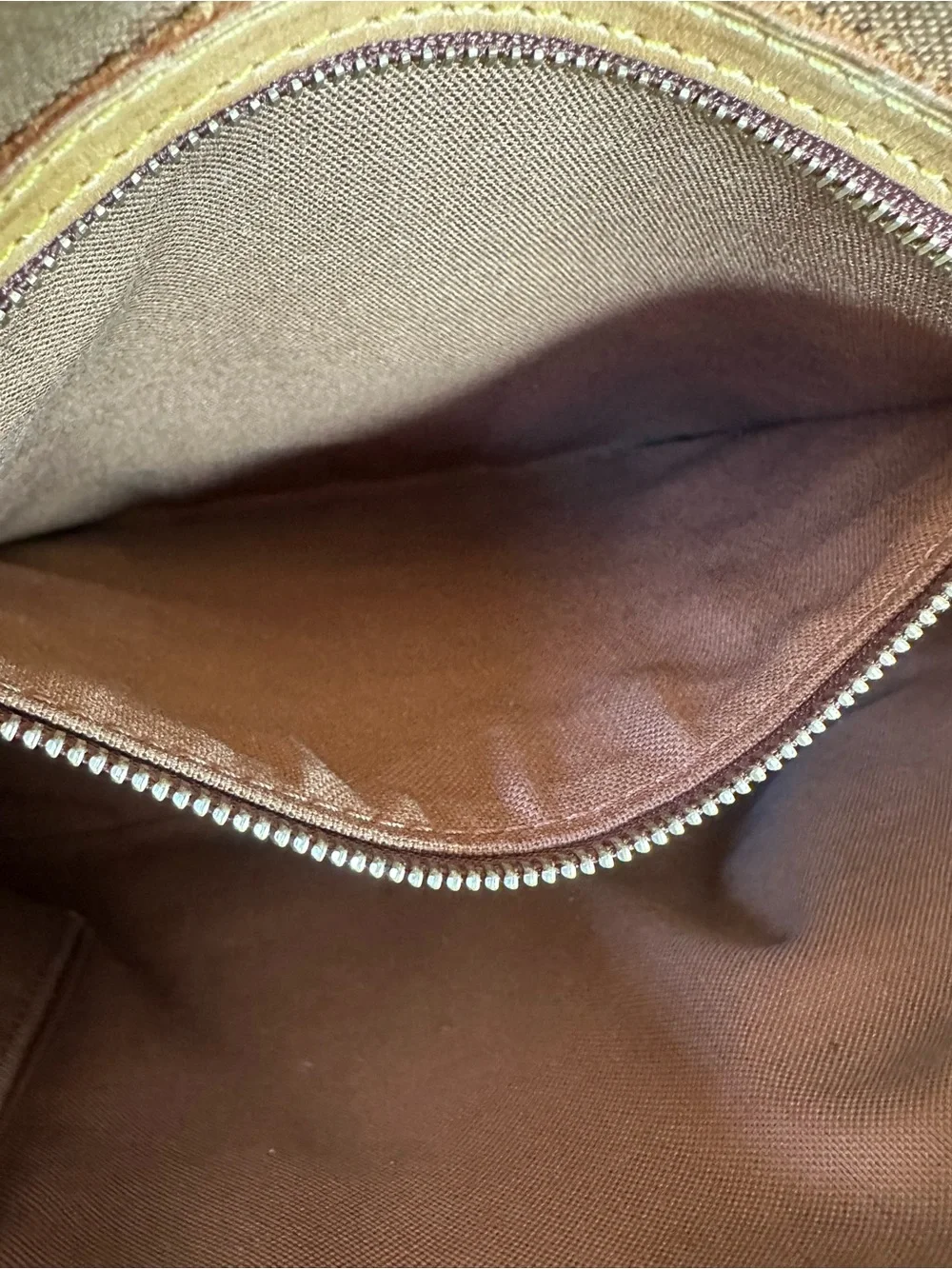 Louis Vuitton Brown Monogram Canvas Shoulder Tote with Tan Straps
